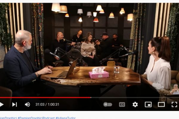 Iuliana Tudor, invitată la Podcastul lui Damian Drăghici:  „Am pierdut pe drum foarte mulți prieteni, am renunțat la mine.”